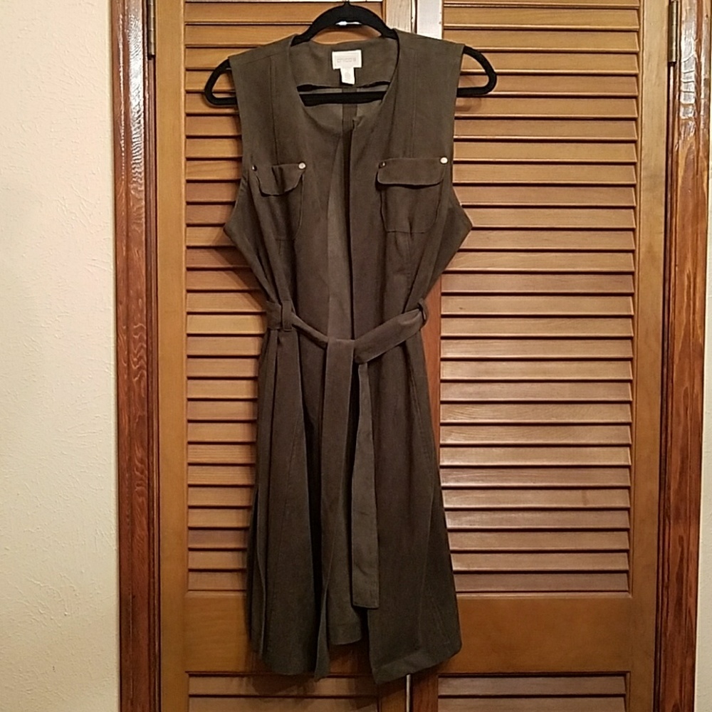 Chico's Faux Suede Long Vest